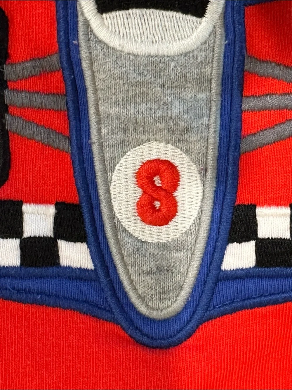 Gymboree Red Tee with Blue & Yellow Race Car Graphic
